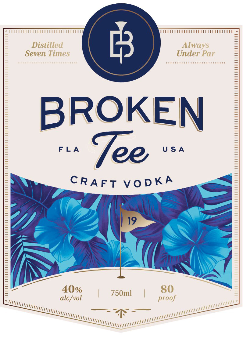 Broken Tee Craft Vodka label