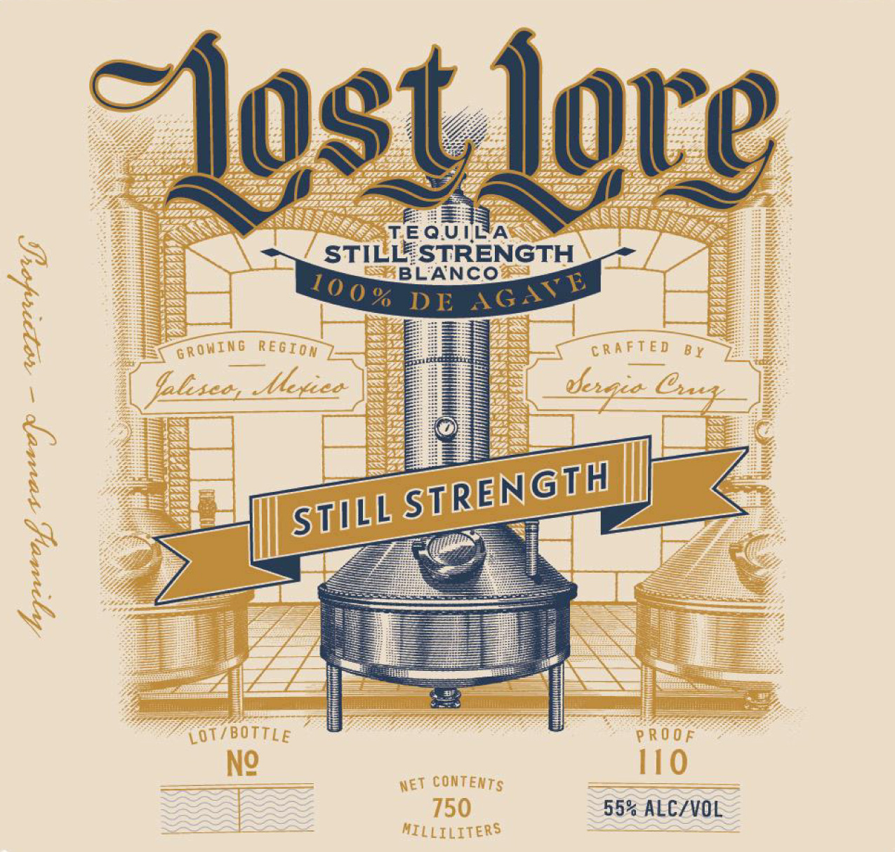 Lost Lore - Tequila Still Strength Blanco label