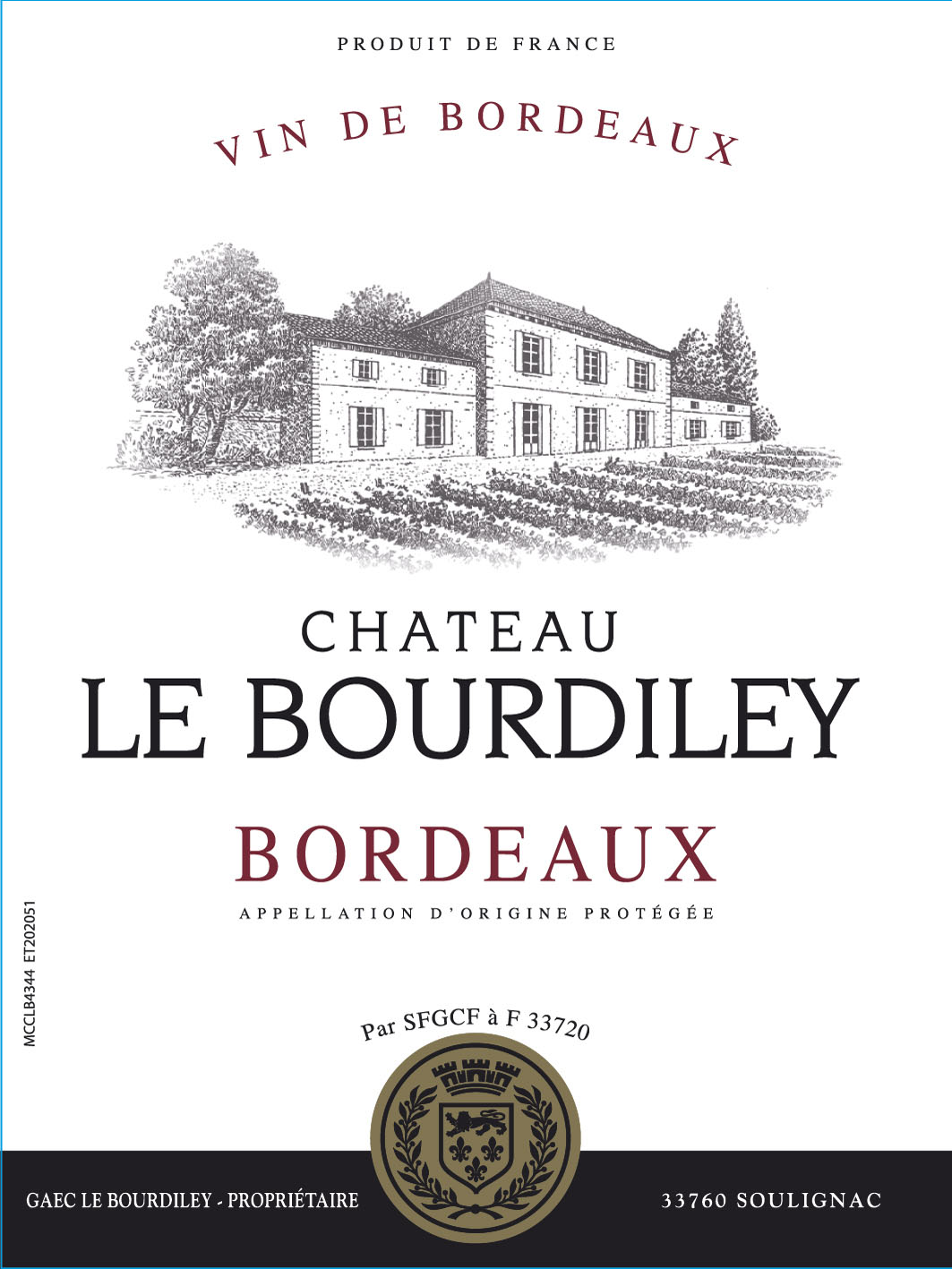 Chateau Le Bourdiley label
