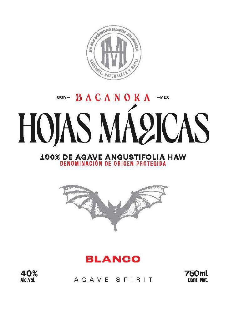 Hojas Magicas - Bacanora Blanco label