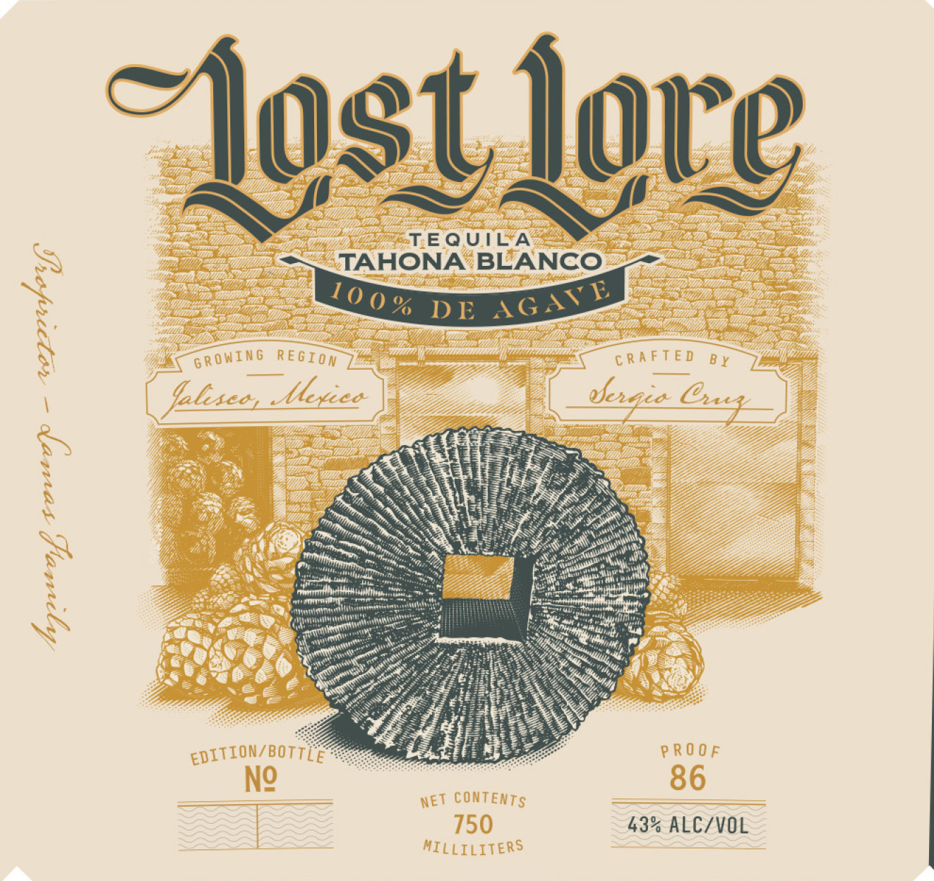 Lost Lore - Tequila Blanco Tahona label