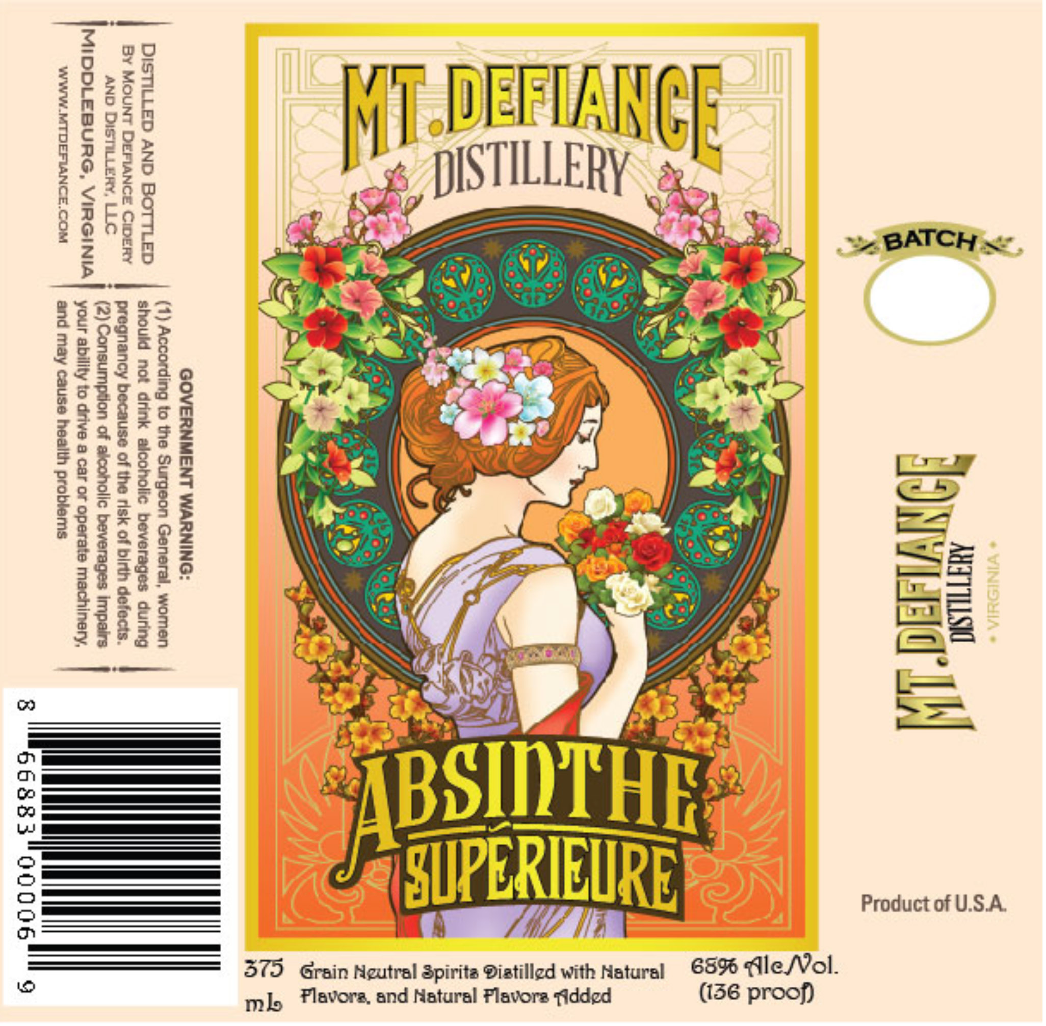Mt. Defiance Absinthe Supérieure label