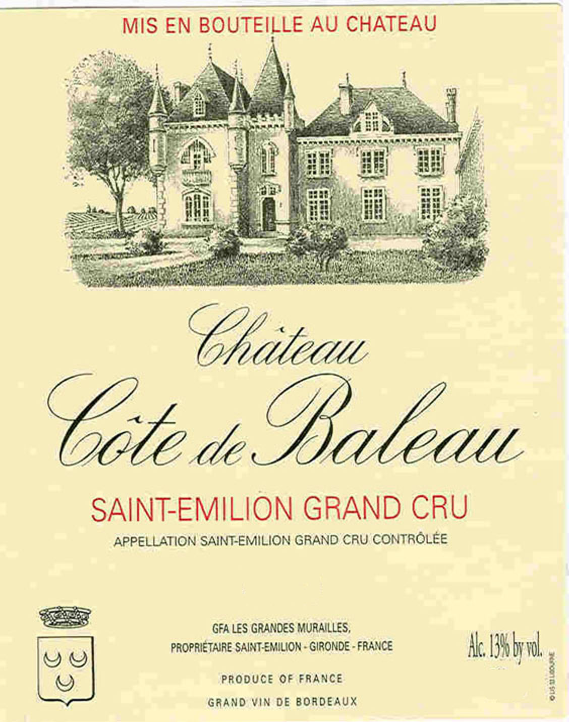 Chateau Cote De Baleau label