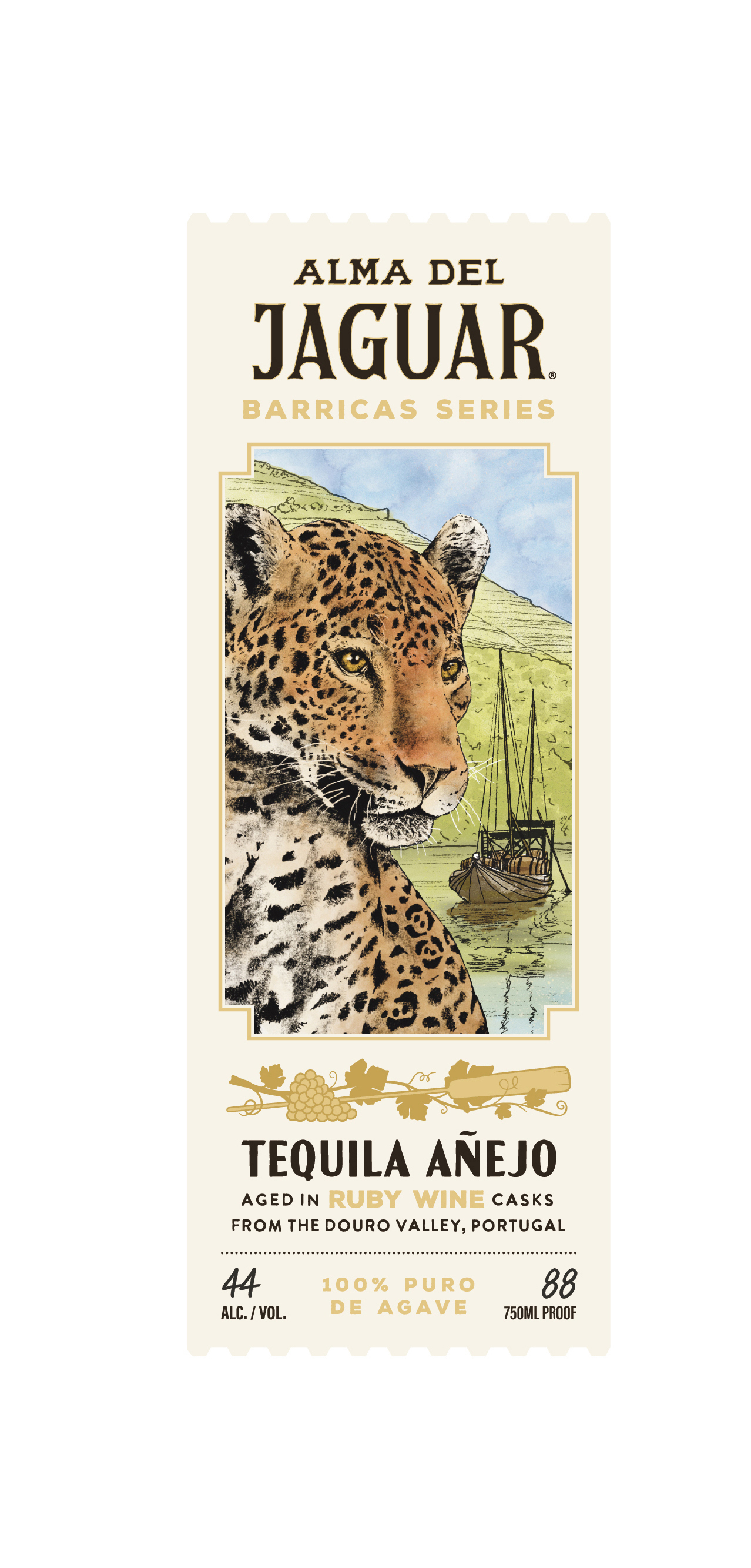Alma Del Jaguar Barricas - Ruby Port cask label