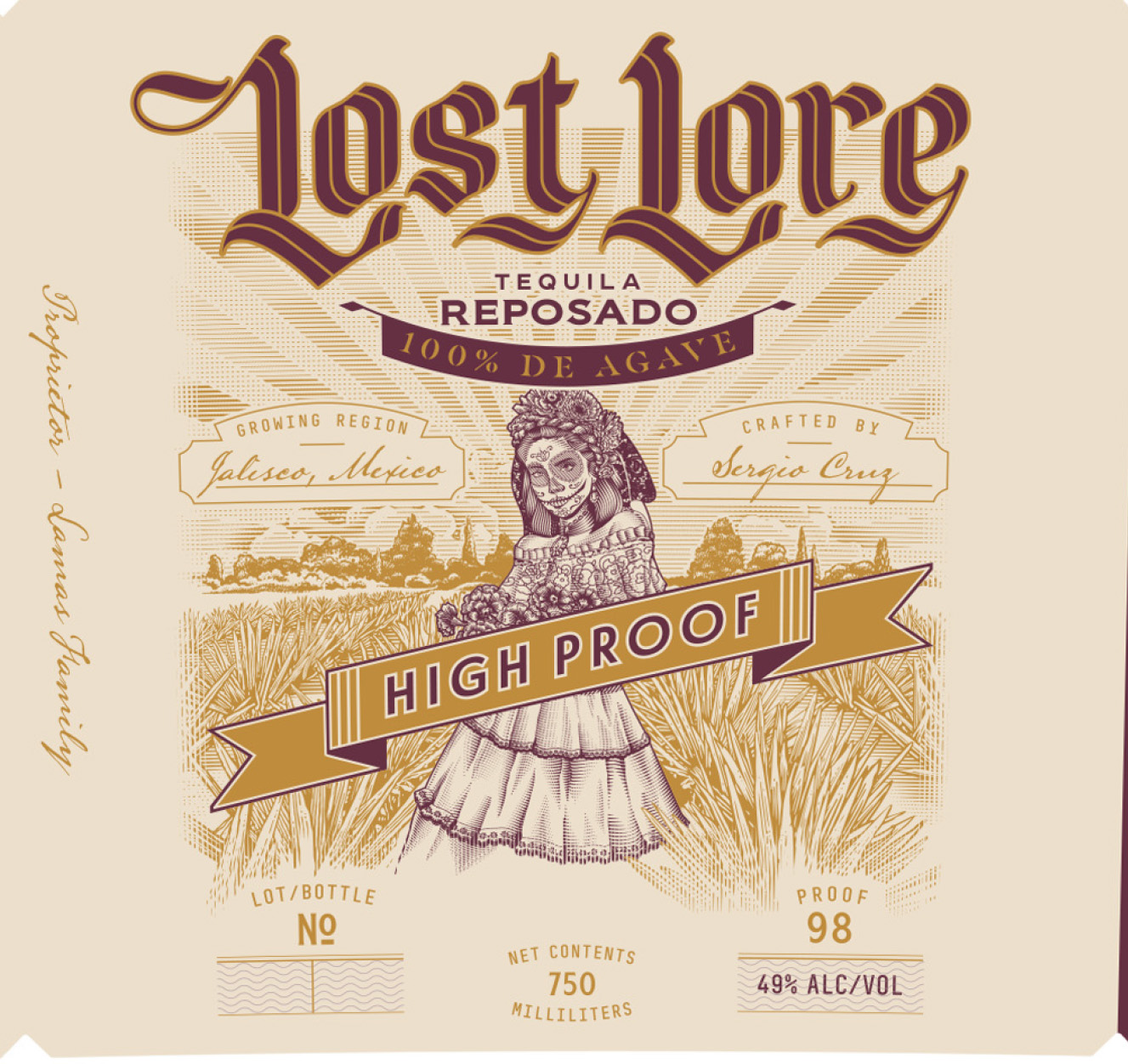 Lost Lore - Tequila Reposado High Proof label