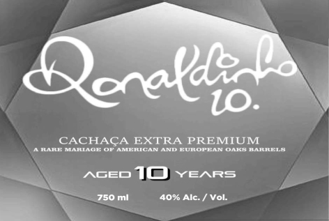 Cachaca Ronaldinho 10 Extra Premium label