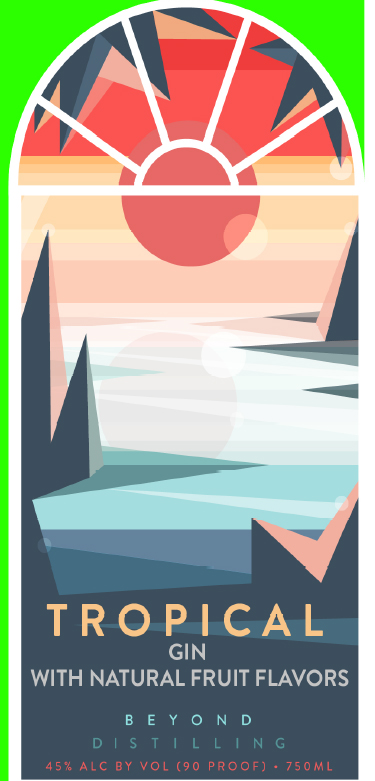 Beyond Distilling - Tropical Gin label