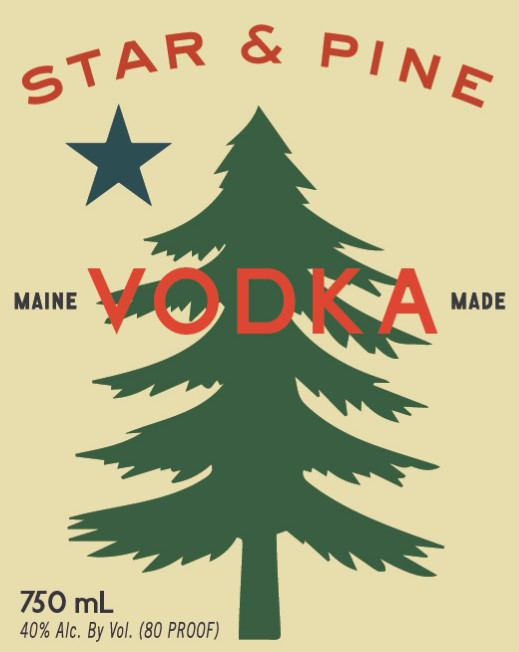 Star and Pine Vodka label