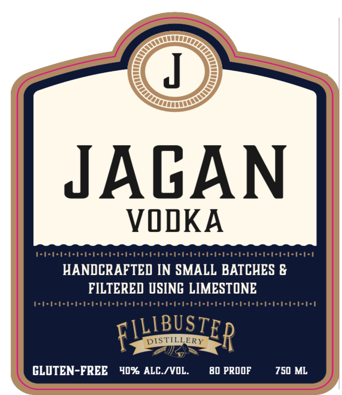 Filibuster Jagan Vodka label