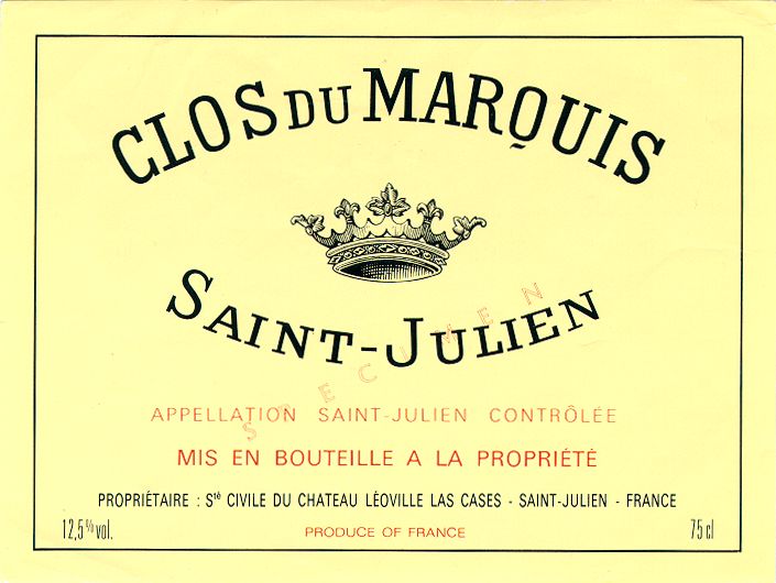 Clos du Marquis (Ch. Leoville Las Cases) label