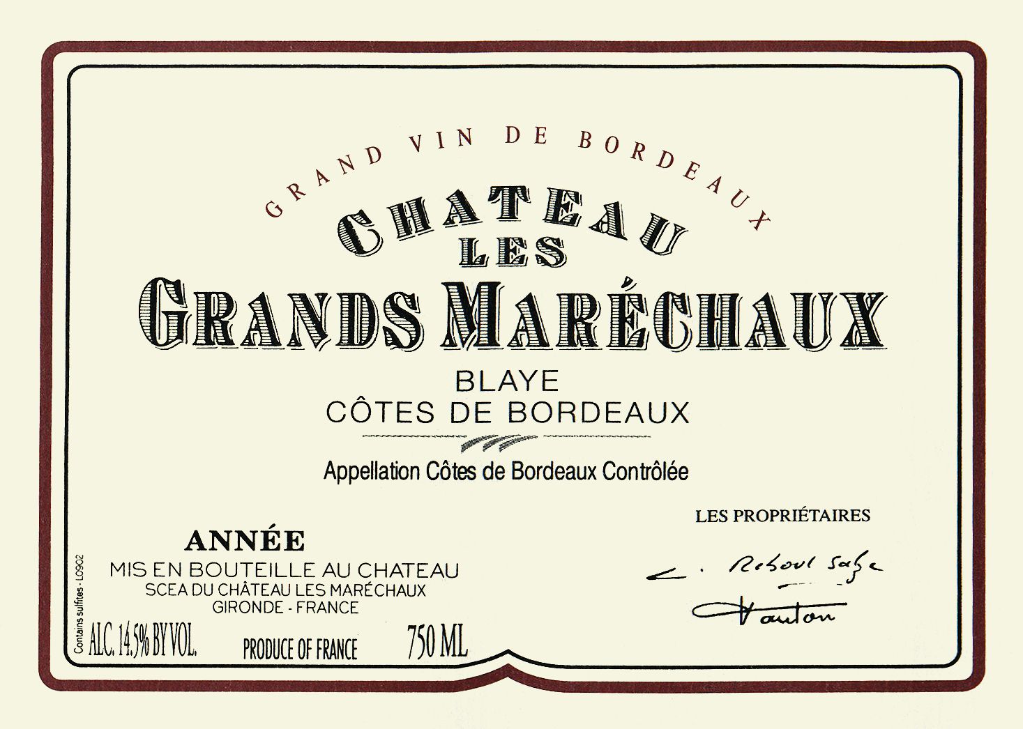 Chateau Les Grands Marechaux label