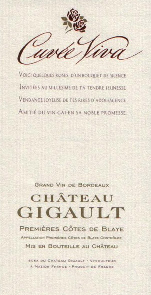 Chateau Gigault - Cuvee Viva label
