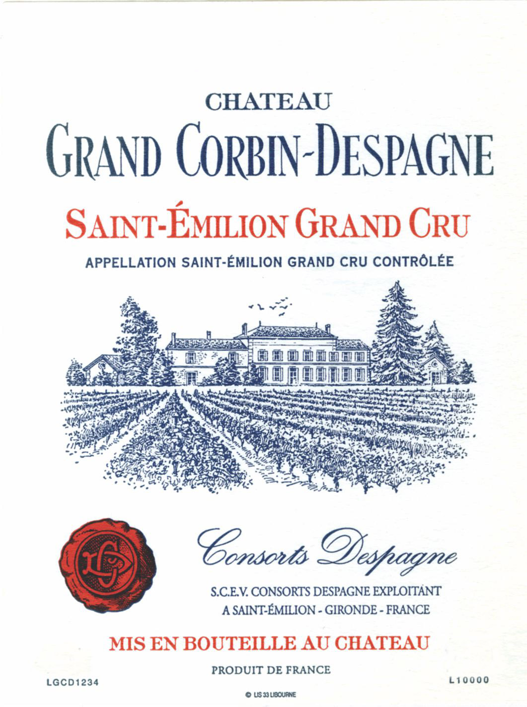 Chateau Grand Corbin-Despagne label