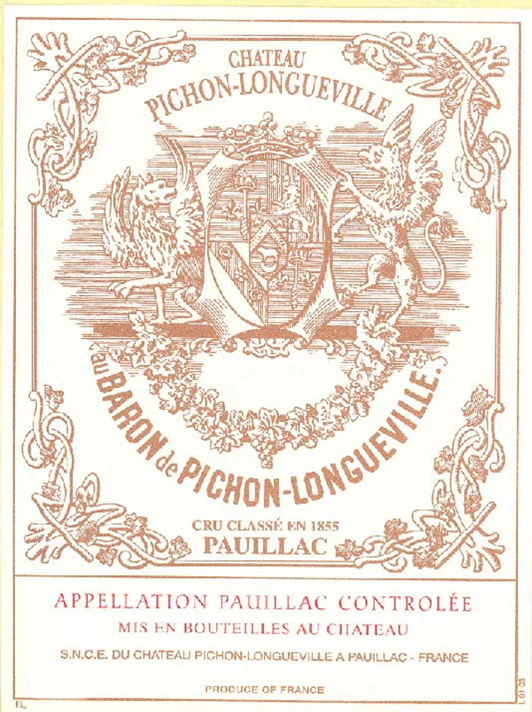 Chateau Pichon-Longueville Baron label