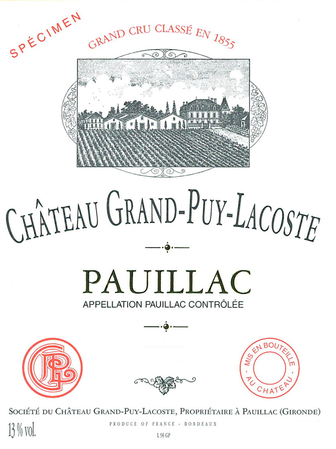 Chateau Grand-Puy-Lacoste label