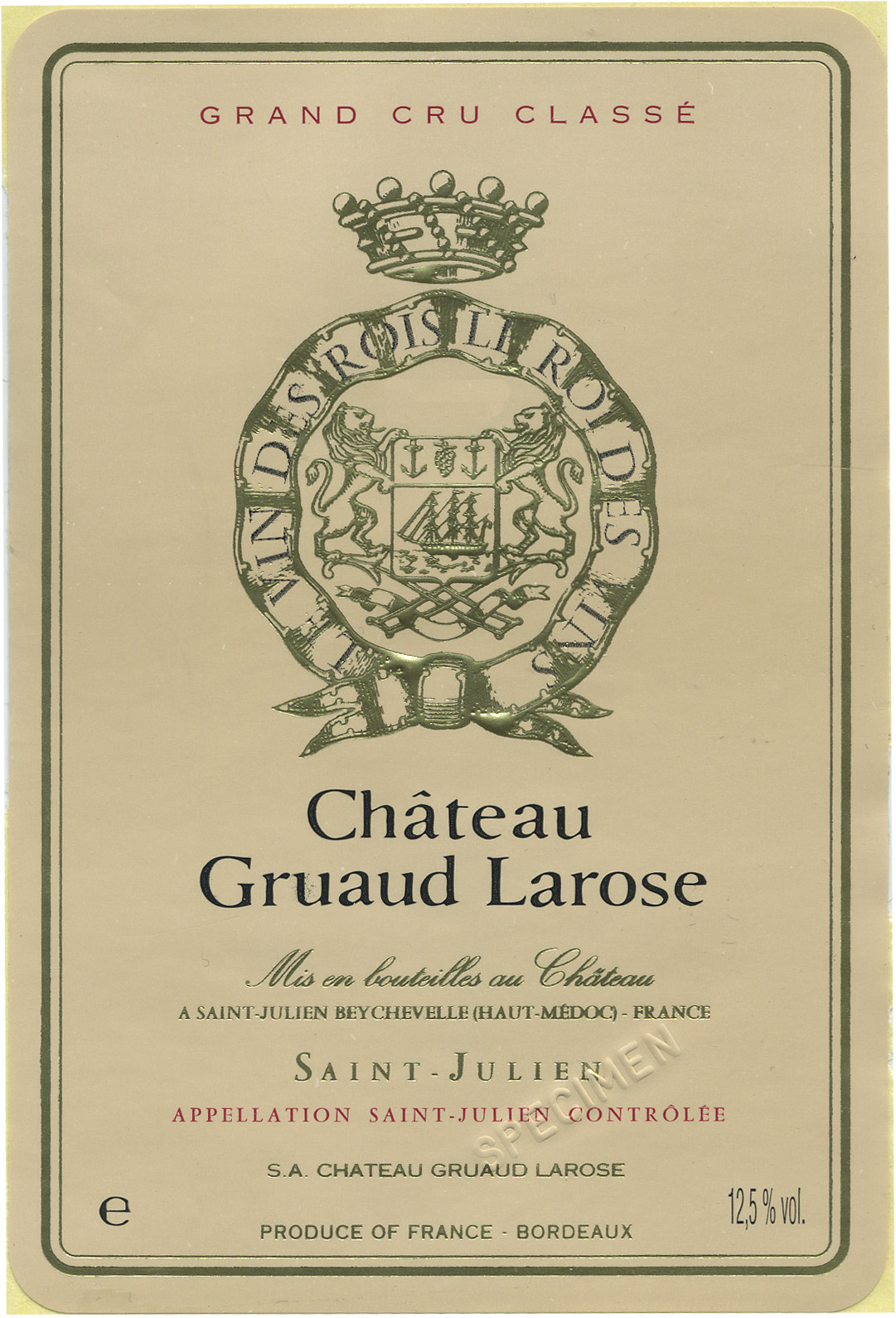 Chateau Gruaud Larose label