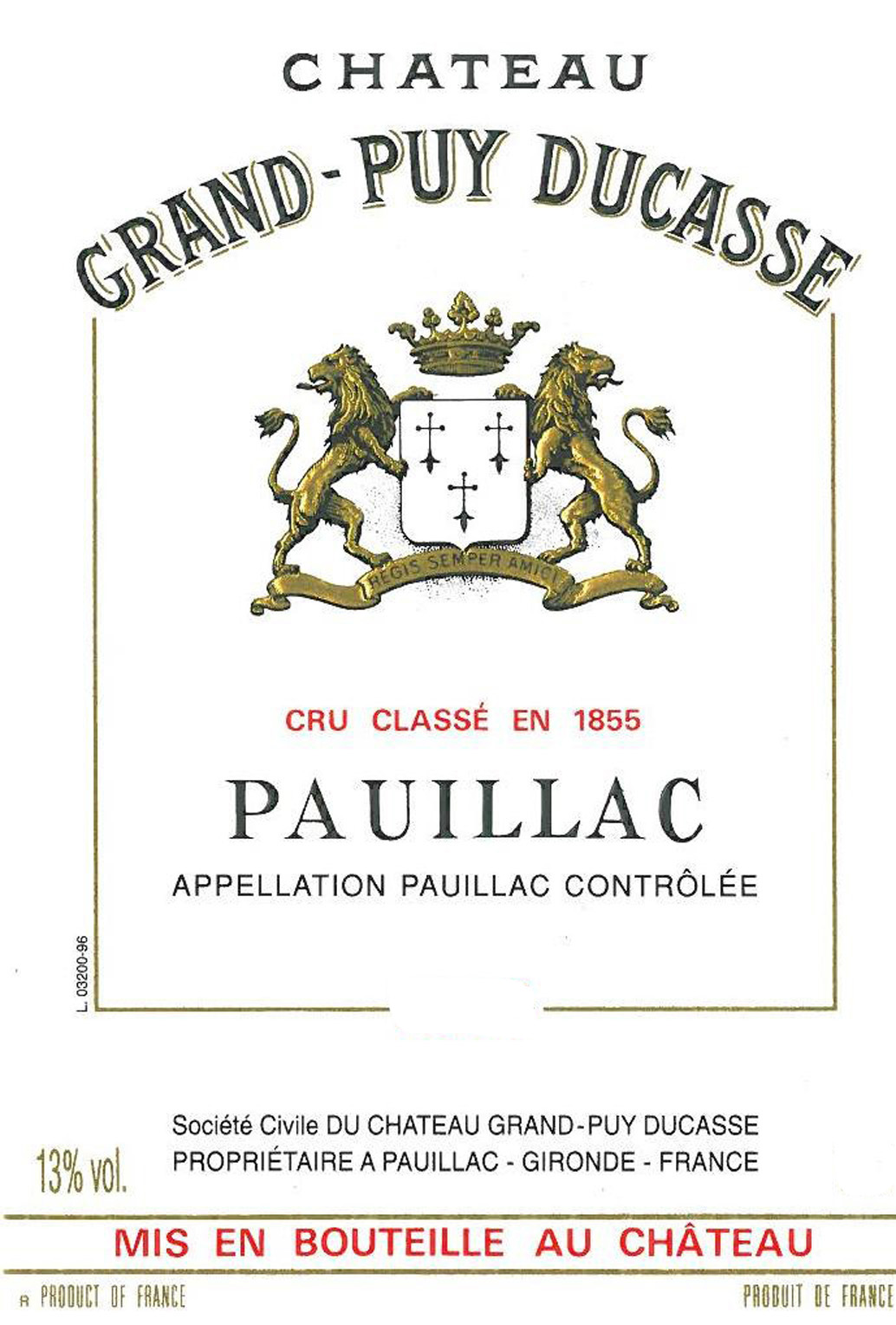 Chateau Grand-Puy Ducasse label