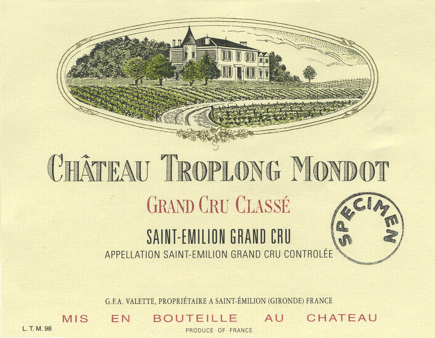 Chateau Troplong Mondot label