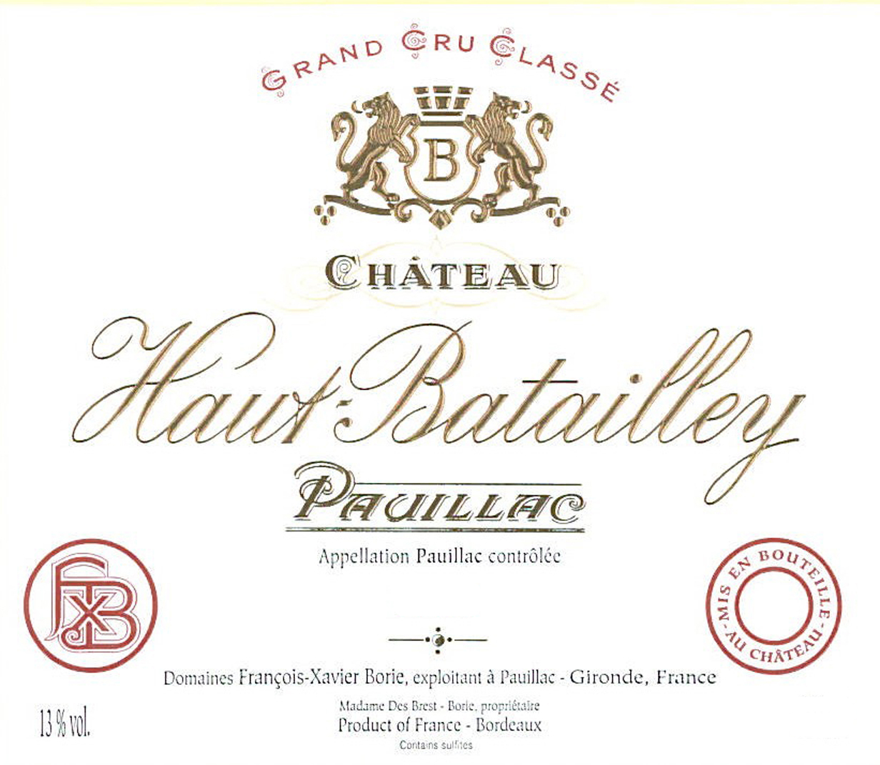 Chateau Haut-Batailley label