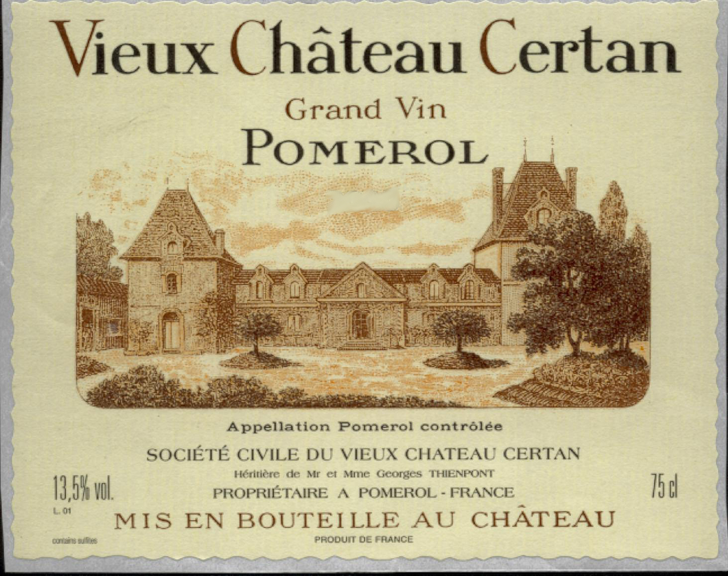 Vieux Chateau Certan label