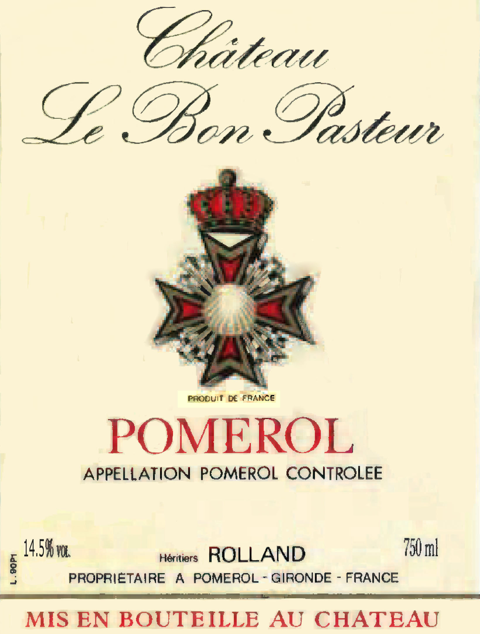 Chateau Le Bon Pasteur label