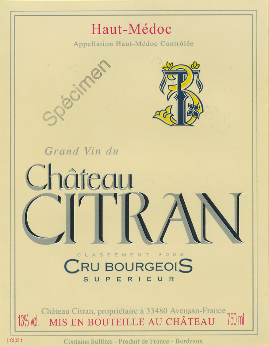 Chateau Citran label