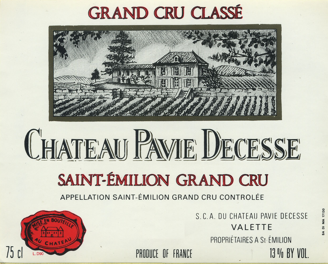 Chateau Pavie Decesse label