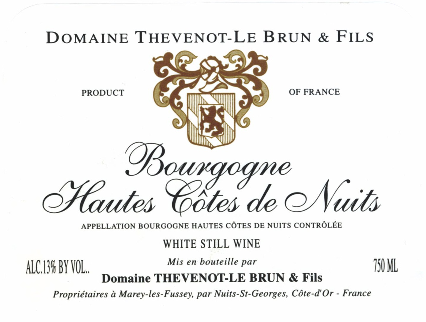 Domaine Thevenot-Le Brun & Fils - Bourgogne Hautes Cotes De Nuits - White label