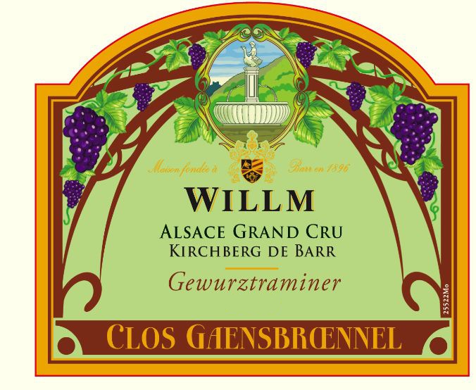 Alsace Willm - Clos Gaensbroennel - Gewurztraminer label