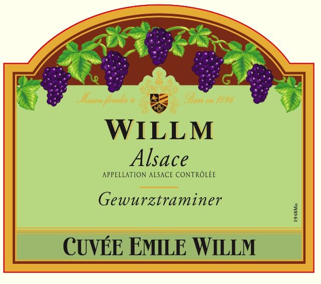 Alsace Willm - Cuvee Emile Willm - Gewurztraminer label