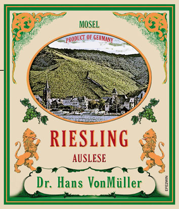 Dr. Hans VonMuller - Riesling Auslese label