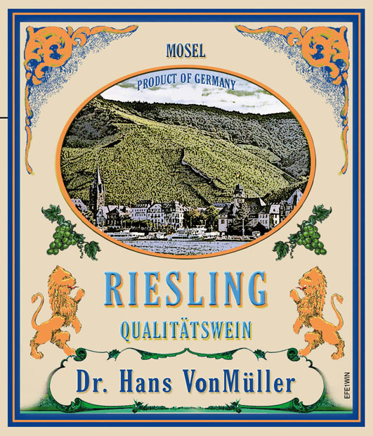 Dr. Hans VonMuller - Riesling QBA label