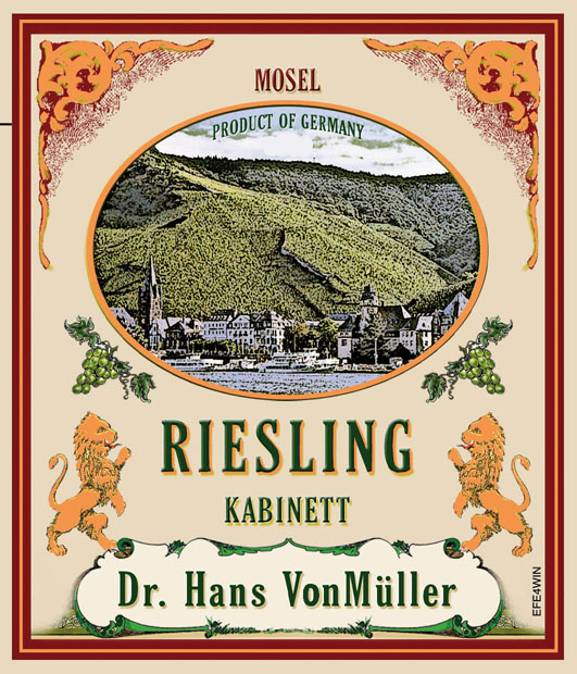 Dr. Hans VonMuller - Riesling Kabinett label