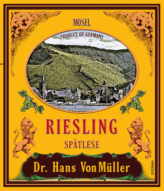 Dr. Hans VonMuller - Riesling Spatlese label