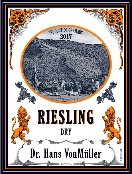 Dr. Hans VonMuller - Dry Riesling label