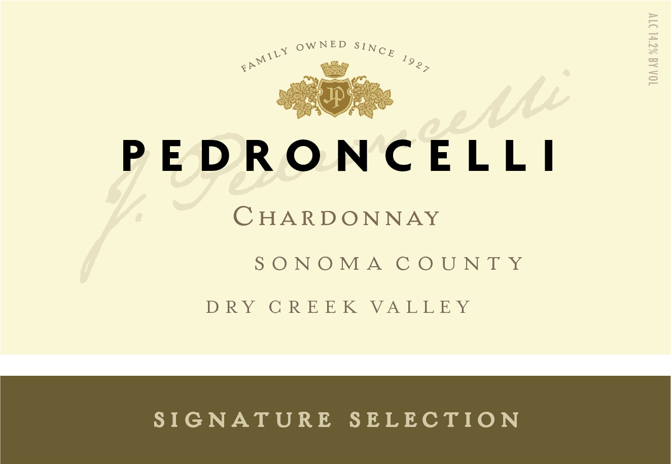 Pedroncelli - Chardonnay - Signature Selection label