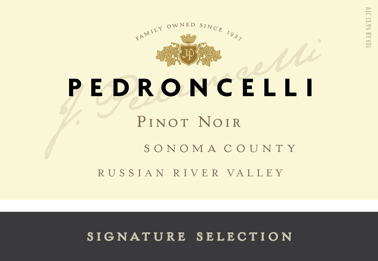 Pedroncelli - Pinot Noir - Signature Selection label