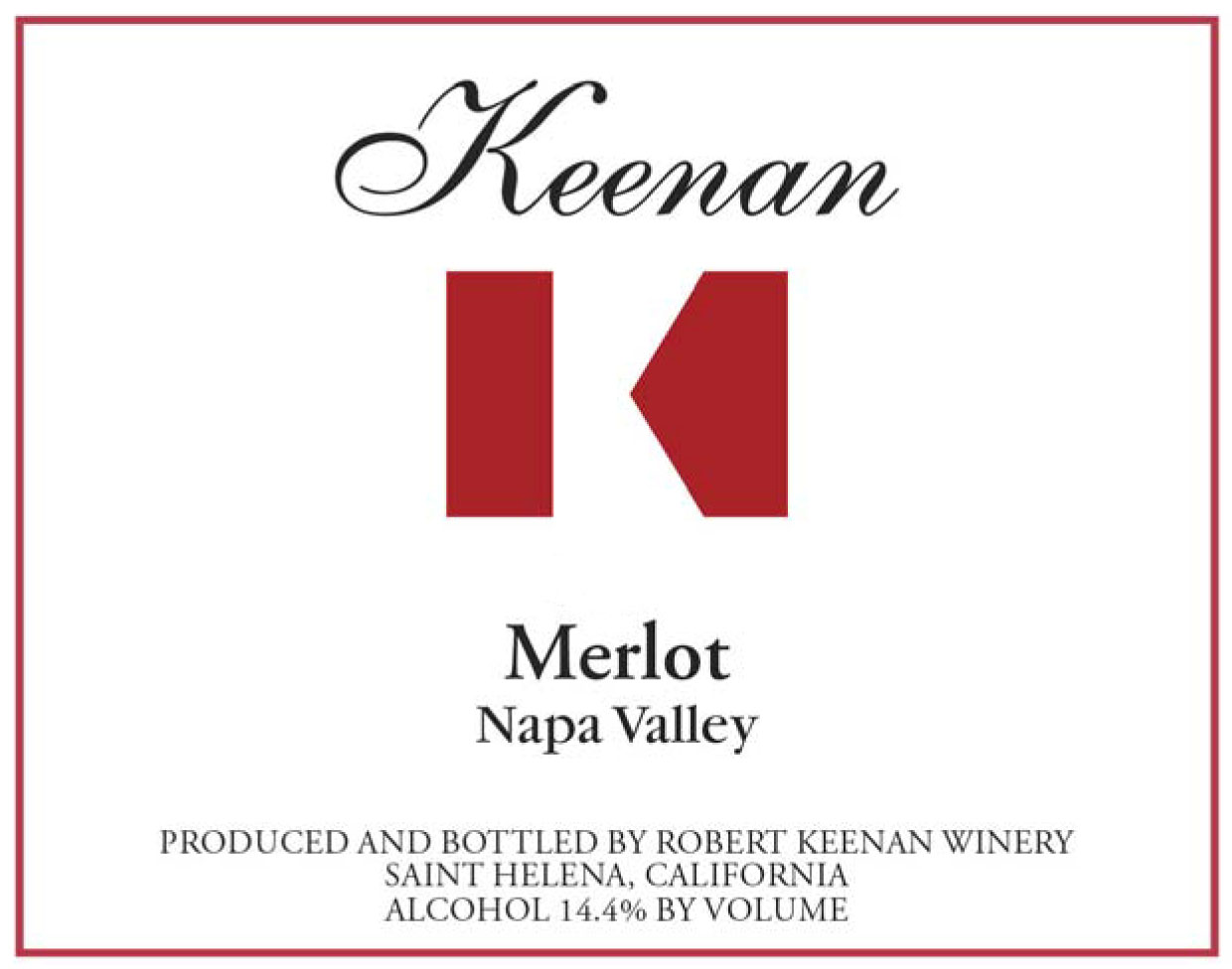 Keenan - Merlot label