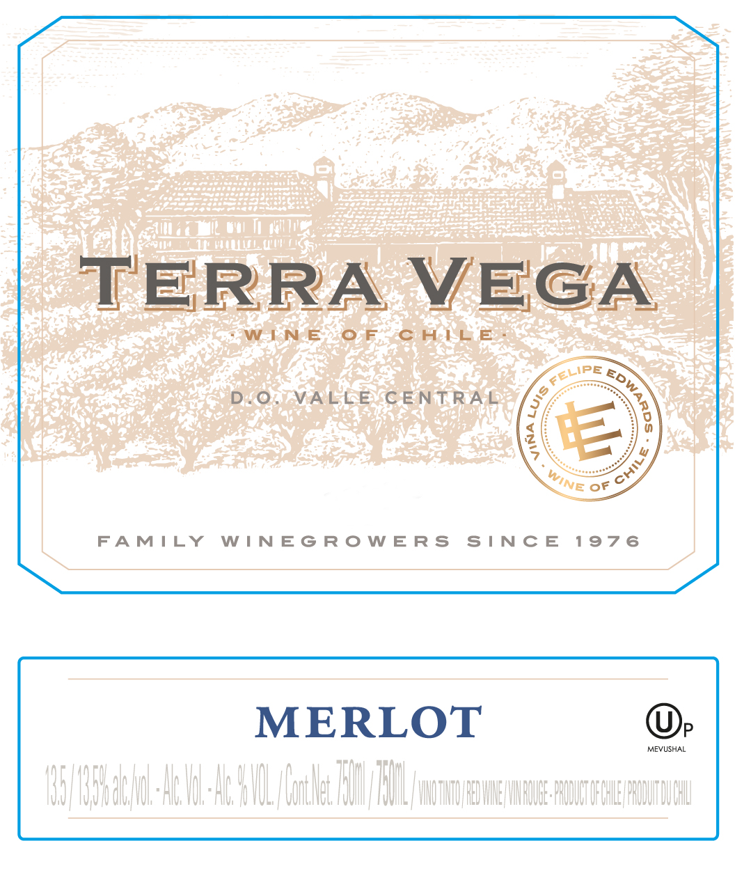 Terra Vega - Merlot label