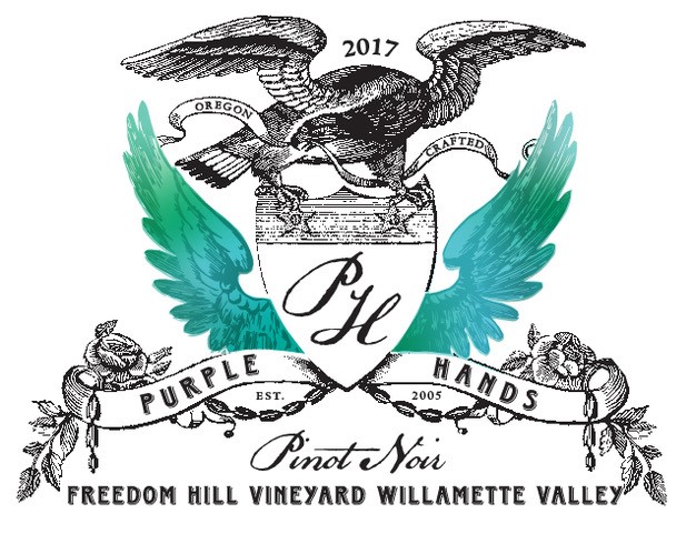 Purple Hands - Pinot Noir - Freedom Hill Vineyard label
