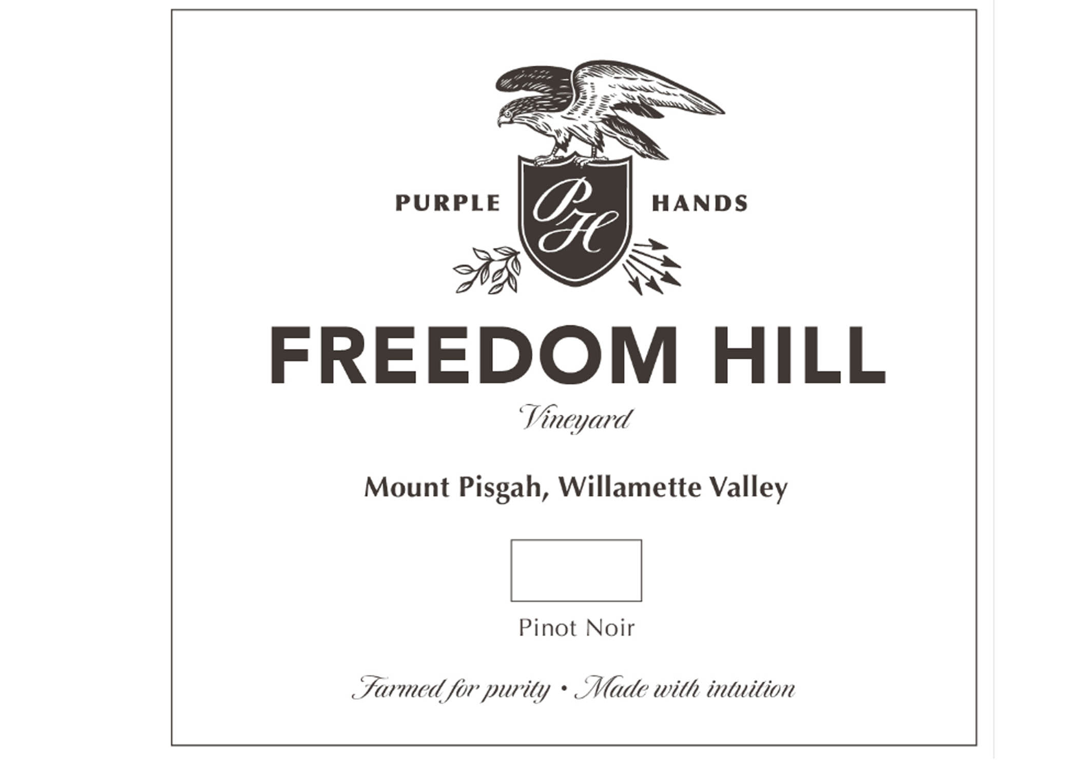 Purple Hands - Pinot Noir - Freedom Hill Vineyard label