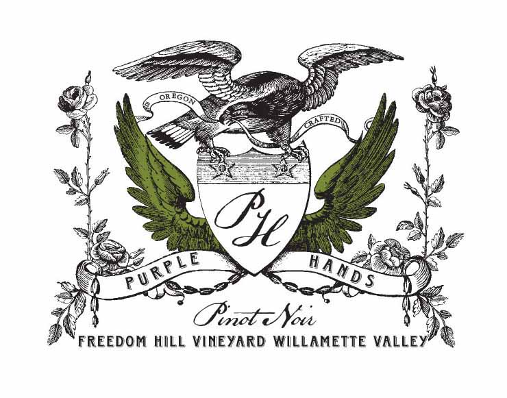 Purple Hands - Pinot Noir - Freedom Hill Vineyard label