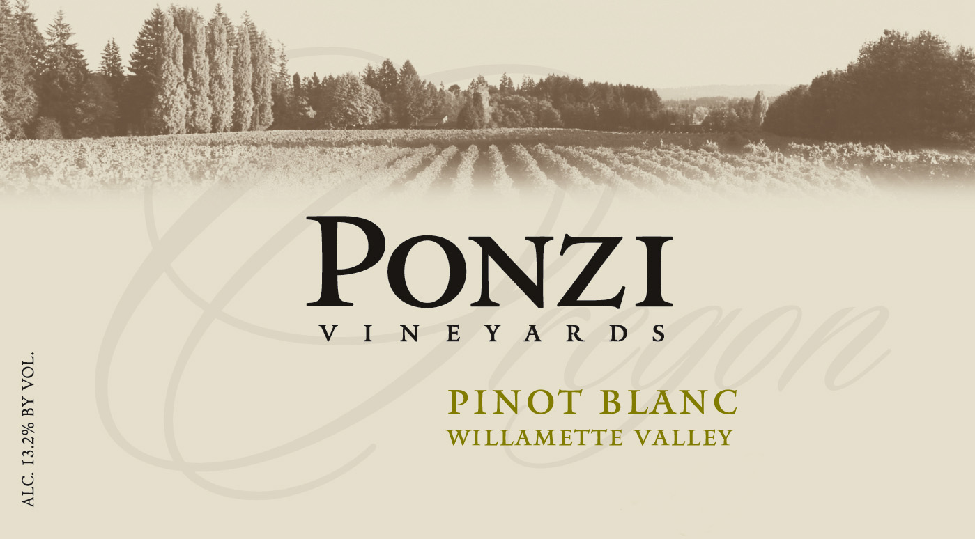 Ponzi Vineyards - Willamette Valley - Pinot Blanc label
