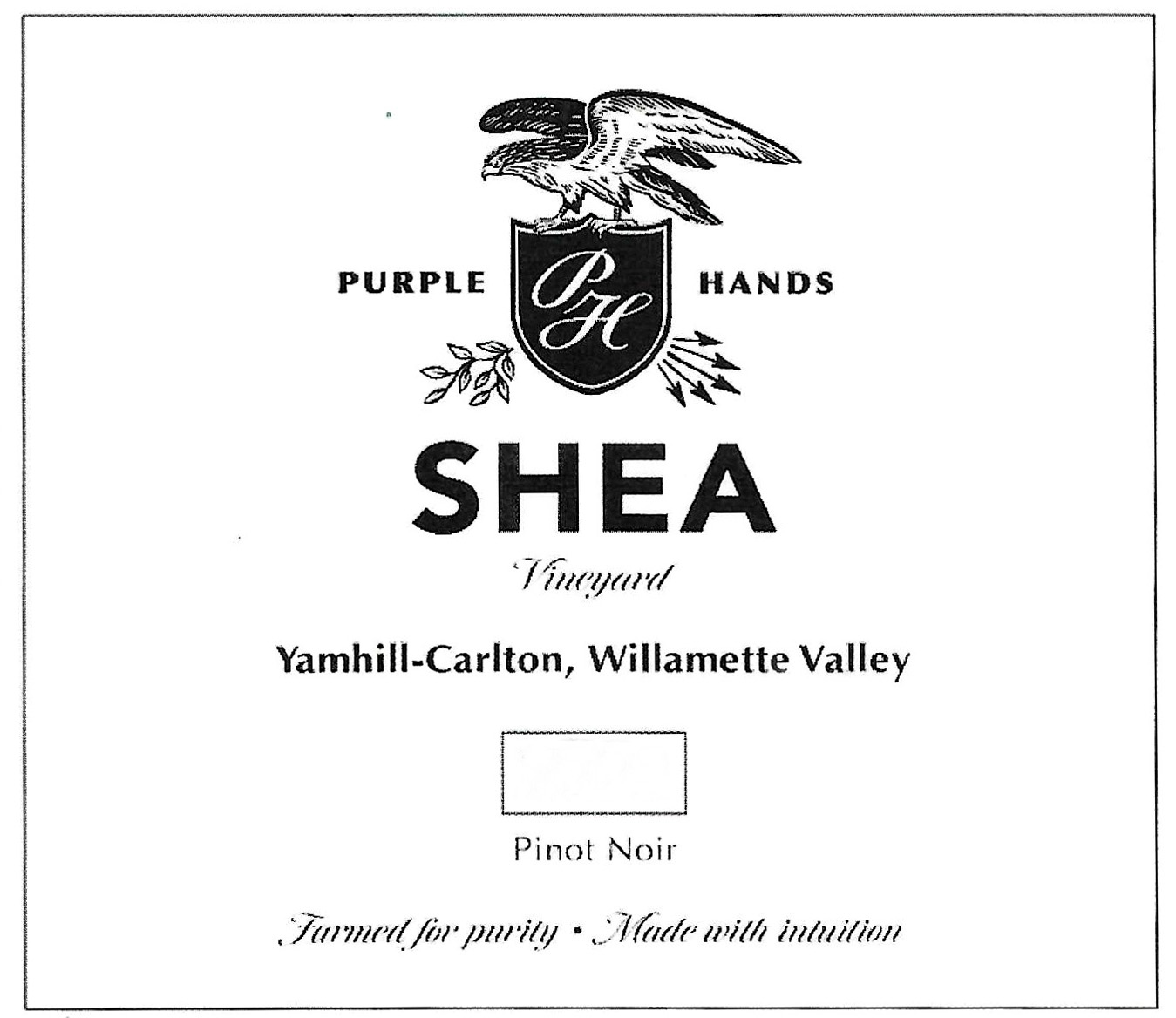 Purple Hands - Pinot Noir - Shea Vineyard label