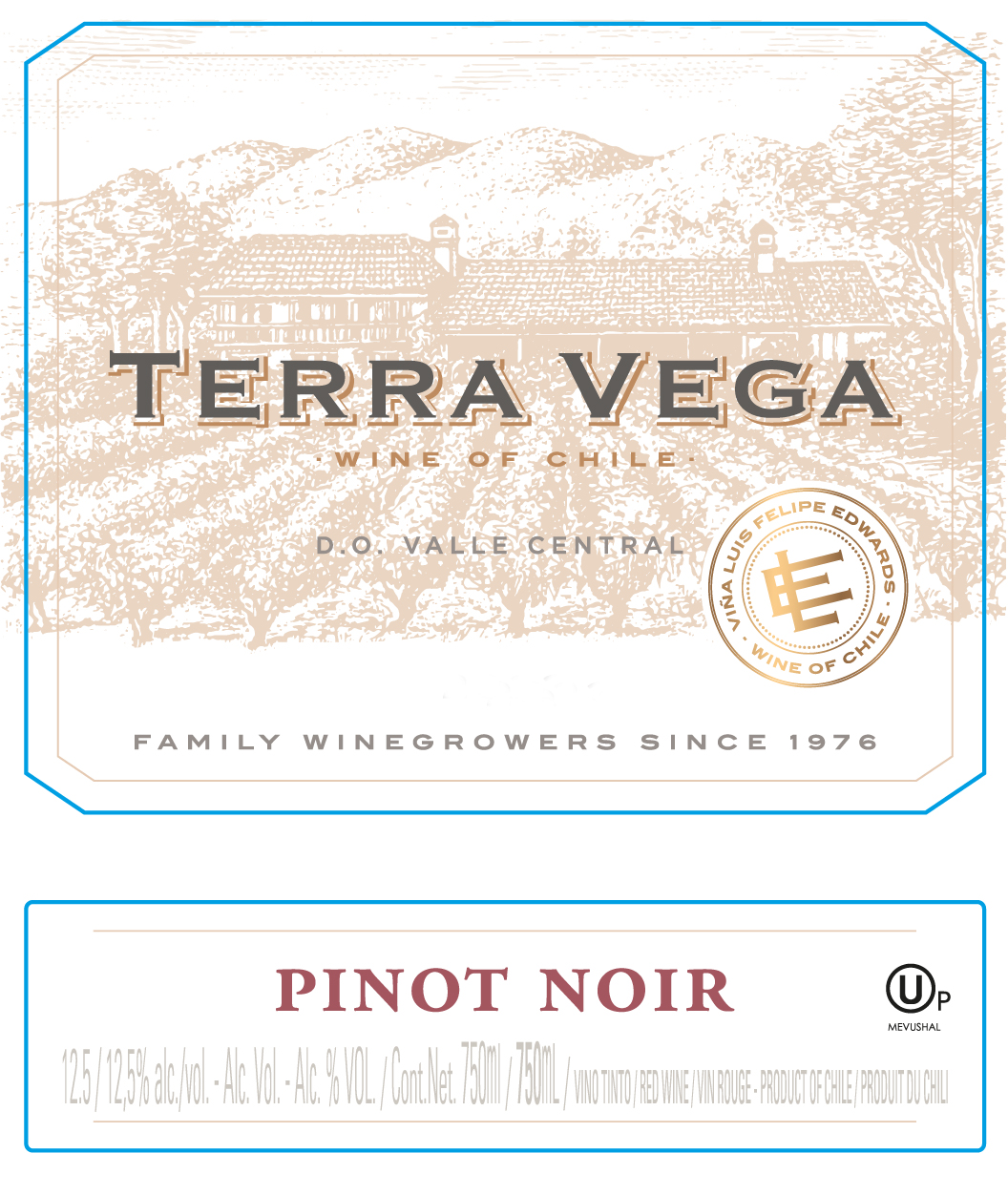 Terra Vega - Pinot Noir label
