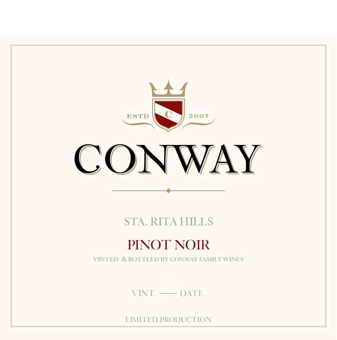 Conway - Pinot Noir - STA Rita Hills label