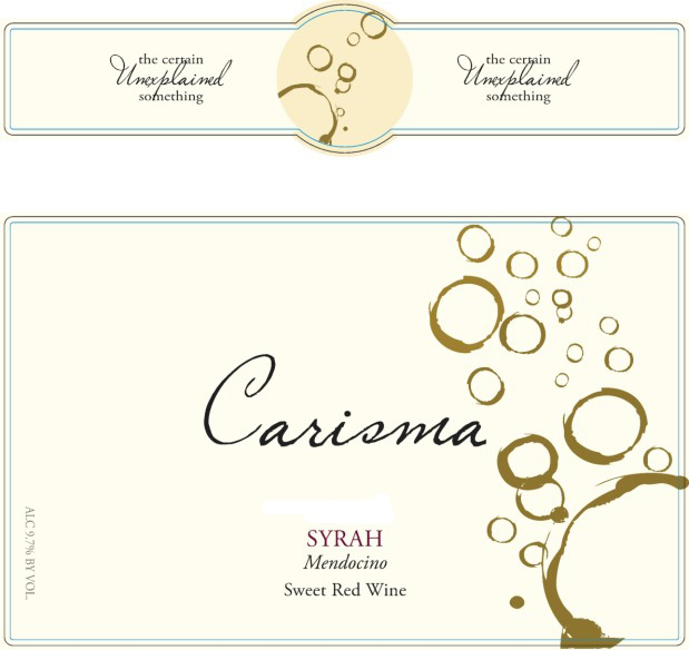 Carisma - Syrah label