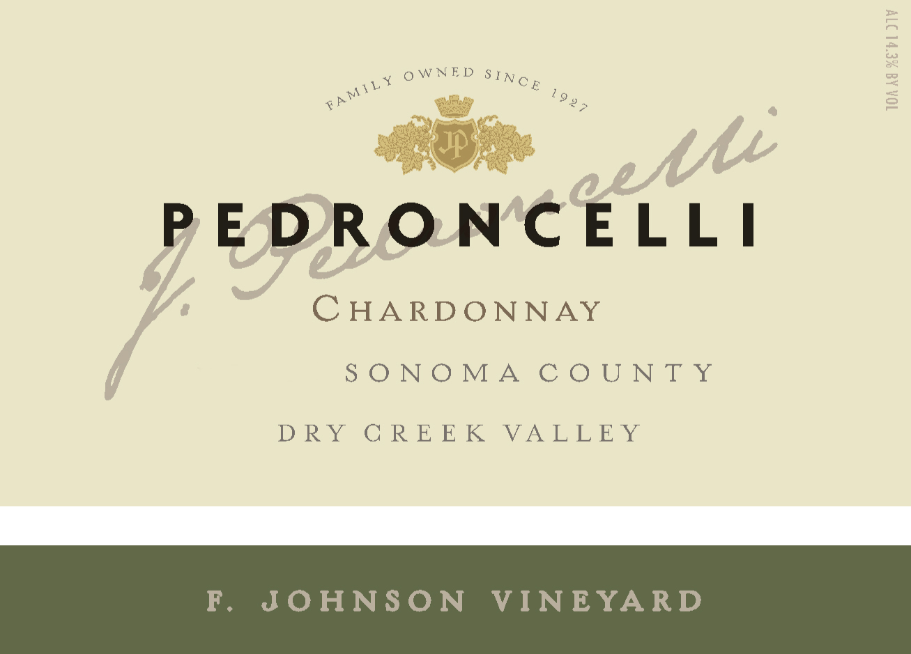 Pedroncelli - Chardonnay - F Johnson Vineyard label