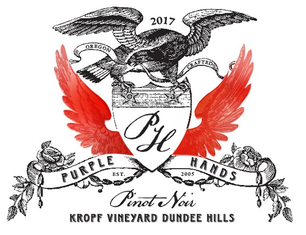 Purple Hands - Kropf Vineyard Dundee Hills - Pinot Noir label