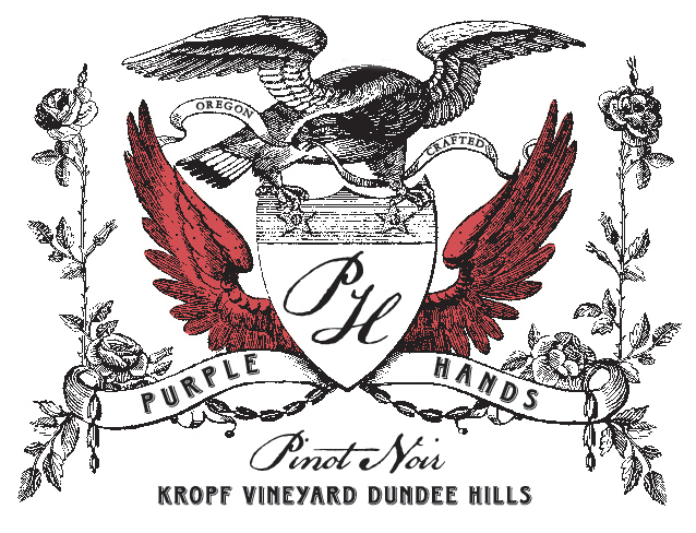 Purple Hands - Kropf Vineyard Dundee Hills - Pinot Noir label